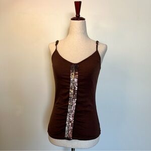Next Era Couture Brown Sequin Tank Top size small